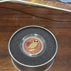 2020 - $2 Athenian Owl - Pallada - 1oz Silver Coin + Swarovski Crystal Niue