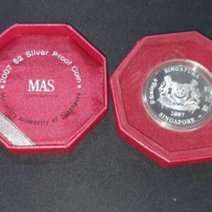 2007 Silver .999 Singapore 2 Dollars Proof-like Coin UNC, Chinese Lunar Yr Pig