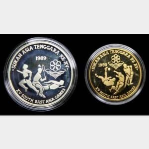 1989 - The XV Sea Games RM5, RM15 Proof coin set