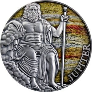 2021 - Jupiter Planets and Gods 3 oz Antique finish Silver Coin CFA