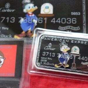 Scrooge McDuck "American Express Cartier" 1oz .999 Fine SILVER Enameled Art Bar