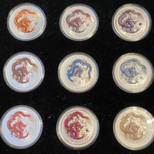 2012 - Silver and gold proof coins, Australia's 10-color dragon set