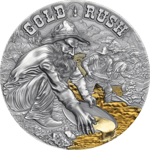 2021 - Gold Rush 50g Antique finish Silver Coin 2000 Francs CFA Cameroon