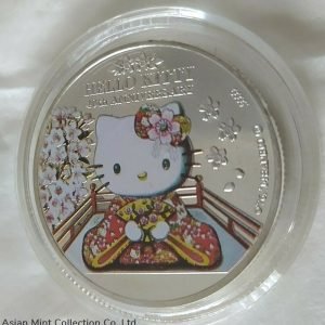 2014 - Hello Kitty sitting 40th anniversary Silver coin Cook Island