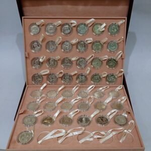 Silver 600 Baht coin, Complete set of 43 commemorative coins (43 coins) with beautiful storage bag