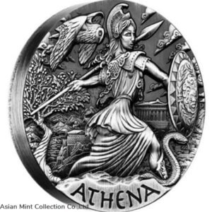 2015 - Perth Mint 2 Oz Silver High Relief Coin ATHENA - Goddesses of Olympus-