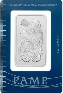 1 Oz PAMP Suisse Lady Fortuna Silver Bar .999 Fine (In Assay)