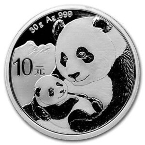 2019 Panda Silver Coin 30 Grams Silver China 10 Yuan with Capsule ST/BU