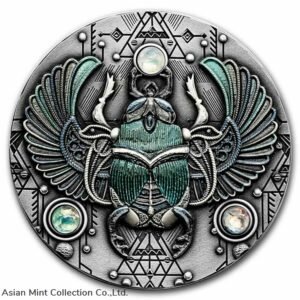 2021 Niue $5 Crystal Scarabaeus Antique 2oz Silver Coin w/Gemstone