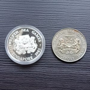 1983 Singapore $5 Silver Proof & Copper-nickel Coins - SEA Games
