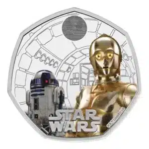 2023 - Star Wars R2-D2 and C-3PO UK 50p Silver Proof Colour Coin - 05744/12510