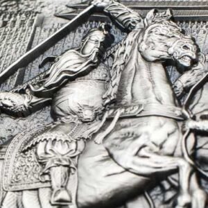 2022 - GUAN YU CROSSES 5 PASSES SLAYS 6 GENERALS 2 Oz Silver Coin 10000 CFA