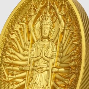 2023 Chad Thousand Arms Guanyin 5oz Silver Gilded Coin