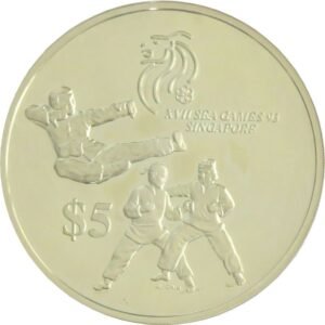 1993 Singapore 5 Dollars - SEA Games ( 38.7mm Ag.925)