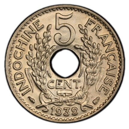 1939 - French Indochina Coin 5 Cents INDOCHINE FRANCAISE