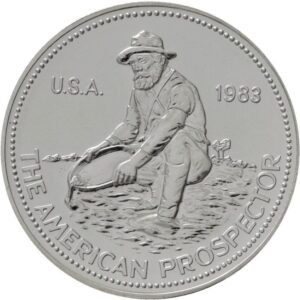 1982 Engelhard Prospector 1oz Silver Round - "E" Reverse