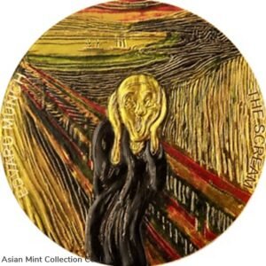 2022 - The Scream 2 oz Proof-like Silver Coin 10 Cedis Republic of Ghana