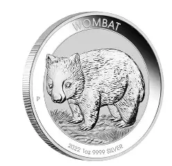 2022 - Australia Wombat 1 oz 9999 Silver $1 Silver Coin ST