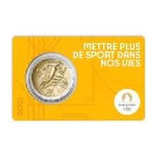 2021 - 2 euro commemorative coincard FRANCE - Paris 2024 Olympic Games Universal Brilliant - Yellow