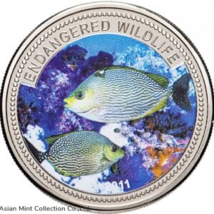 2011 - Palau Endangered Wildlife Streaked Spinefoot Fish $1 BU Color