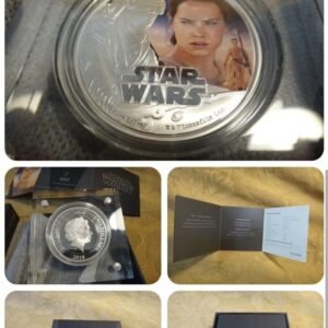 2016 NIUE Star Wars Rey 1 Oz Silver Proof Colorized $2 Coin with the Box & COA