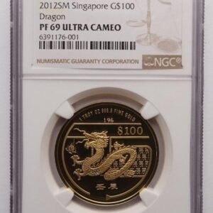 2012 - SINGAPORE MINT DRAGON PROOF GOLD COINS - NGC PF69