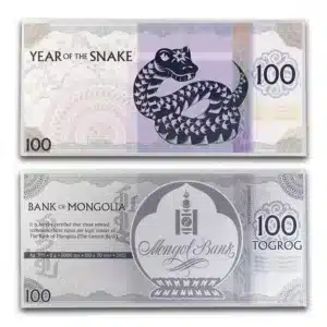 2025 Mongolia Lunar Year Collection Year of the Snake 5 Gram Silver Note