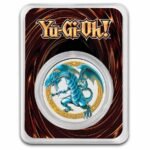 2023 - Yu-Gi-Oh! Blue-Eyes White Dragon 1oz 999 Silver Colored Niue ST/BU in TEP - Image 2
