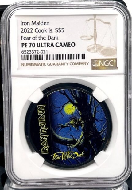 2022 Cook Islands $5 Iron Maiden Fear of the Dark 1 oz Silver Coin - NGC PF 70