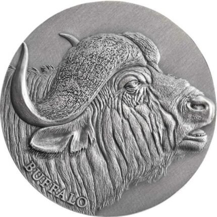 2022 - Buffalo Expressions of Wildlife 2 oz Antique finish Silver Coin Cameroon