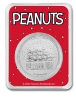 2023 - Peanuts® Snoopy Santa Holding Woodstock Colorized .999 Silver TEP & Velvet Bag - Image 3