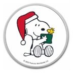 2023 - Peanuts® Snoopy Santa Holding Woodstock Colorized .999 Silver TEP & Velvet Bag - Image 4