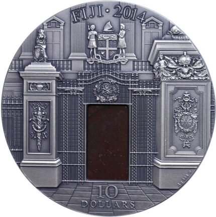 2014 - Blue Drawing Room Masterpieces in Stone 3oz Antique finish Silver Coin Fiji