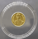 1500 baht gold coin (weight 1 salung) commemorating the 60th anniversary of the reign of King Rama IX, 1987, a rare occasion, limited production