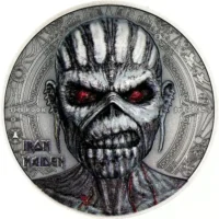 2024 - BOOK OF SOULS Iron Maiden 2 Oz Silver Coin 10$ Cook Islands