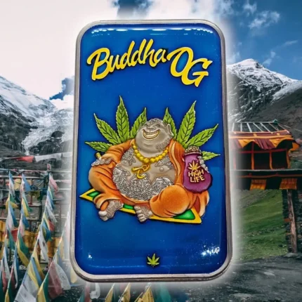 2023 - Buddha OG Antiqued 1 oz .999 Fine Silver Art Bar High Life Castronomics