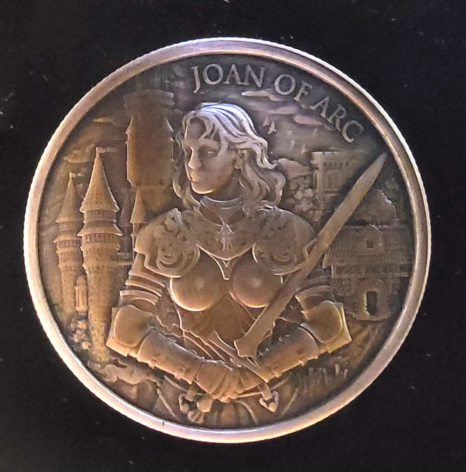 s-l1600 - 2025-12-23T145141.495 Joan Of Arc Legendary Warriors Antique Finish Vtg-999 Silver 1 Oz Ounce Art Coin - Image 1