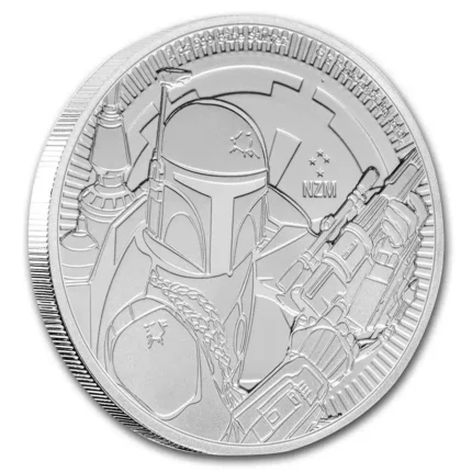 2020 Niue 1 TROY OZ SILVER BU Star Wars BOBA FETT Coin with CLOUD CITY Backdrop
