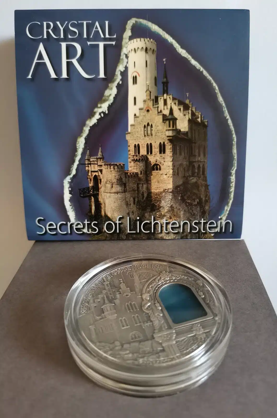 Niue 2012 $2 Crystal Art - Secrets of Lichtenstein 2Oz Silver w/ Crystal window