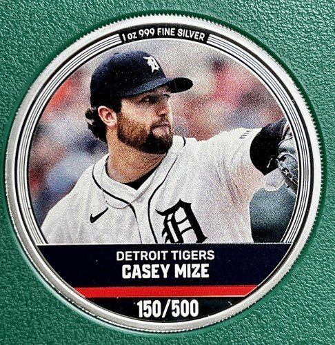 2024 Agoro MLB Sports Trading Coin CASEY MIZE 150/500 Emerald Mint 1oz Silver