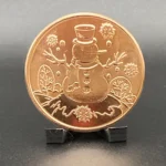 1 oz Copper Round - Snowman & Merry Christmas – GREAT STOCKING STUFFER!